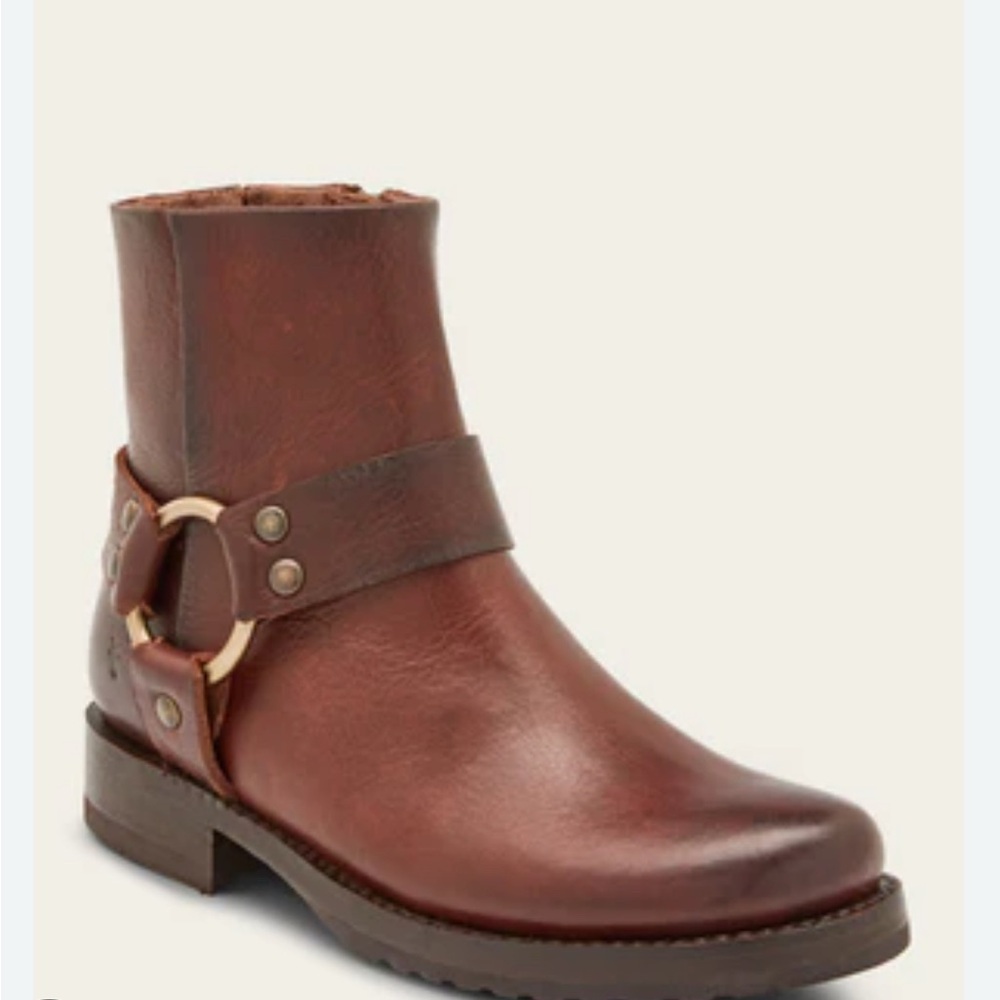 Frye VERONICA HARNESS SHORT Ankle Boot Cognac Size 6.5